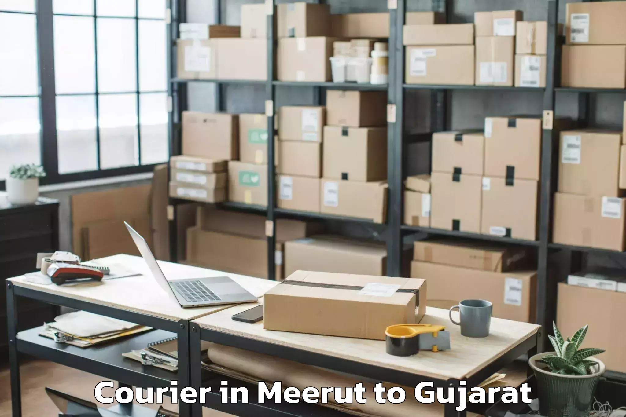 Easy Meerut to Ranavav Courier Booking